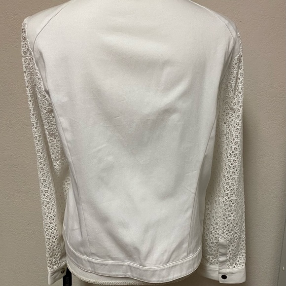 Apt. 9 White Eyelet & Twill Moro Jacket Size L NWT - Picture 8 of 8